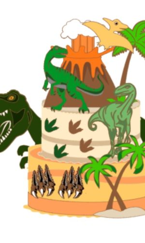 Arquivo de Corte Topo de Bolo Dinossauro 04