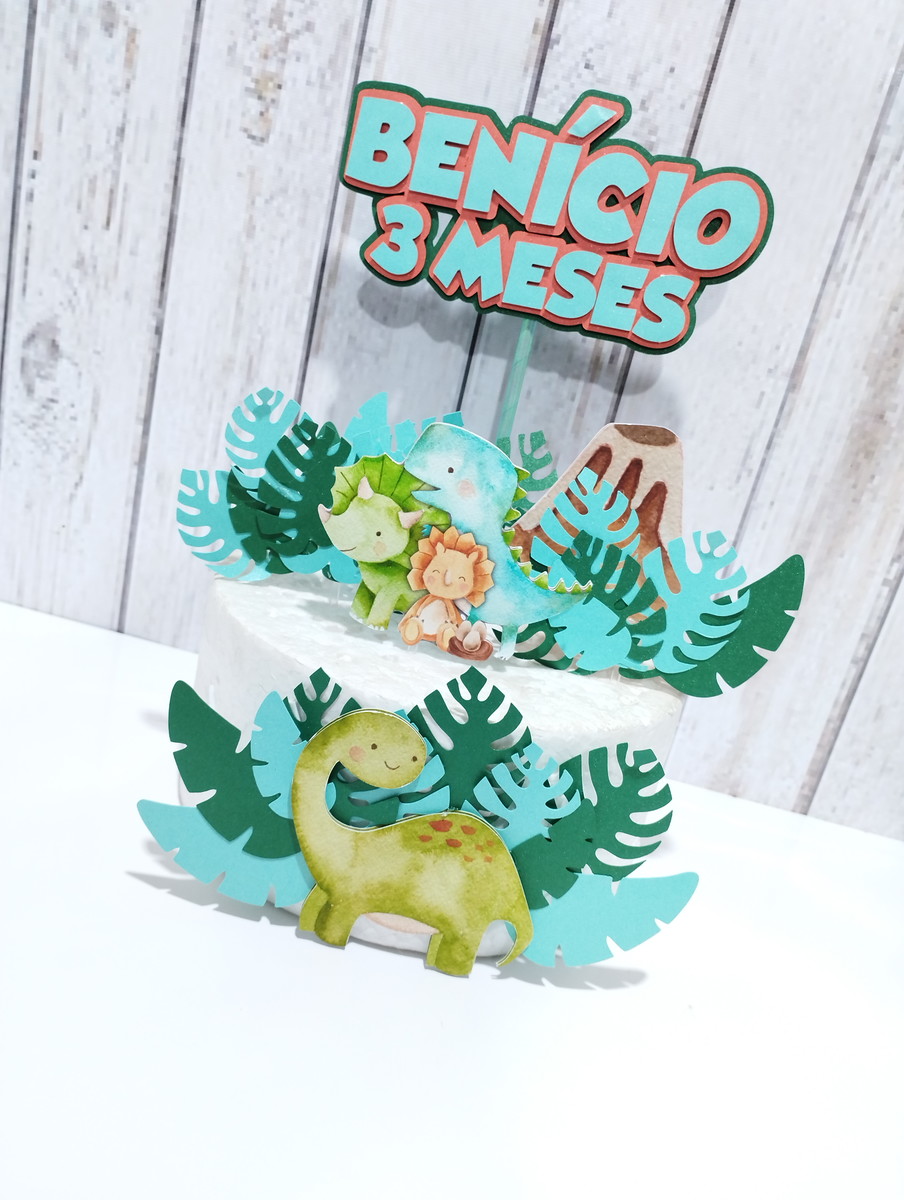 Arquivo De Corte Topo De Bolo Dinossauro 06 (studio) - Imagem 2