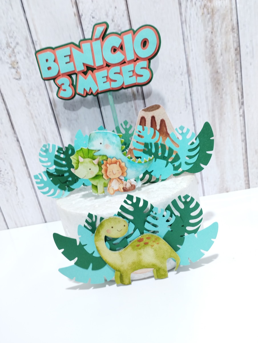 Arquivo De Corte Topo De Bolo Dinossauro 06 (studio) - Imagem 3
