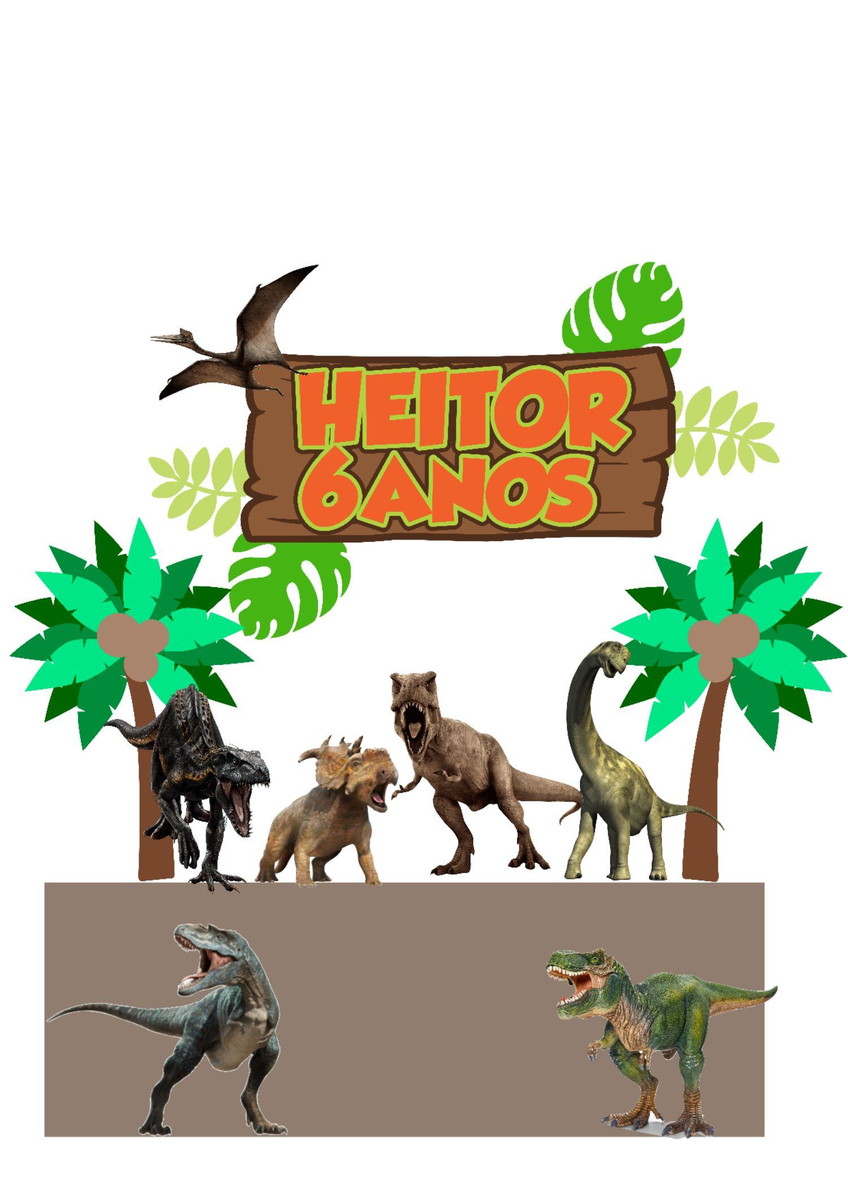 Arquivo de Corte Topo de Bolo Dinossauro 08