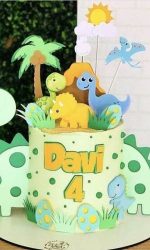 Arquivo de Corte Topo de Bolo Dinossauro 3d