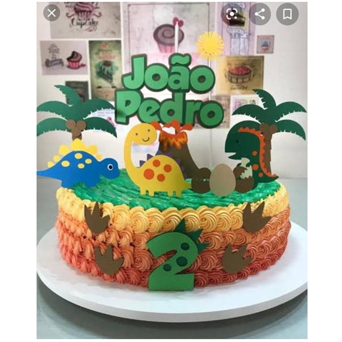 Arquivo de Corte Topo de Bolo Dinossauro