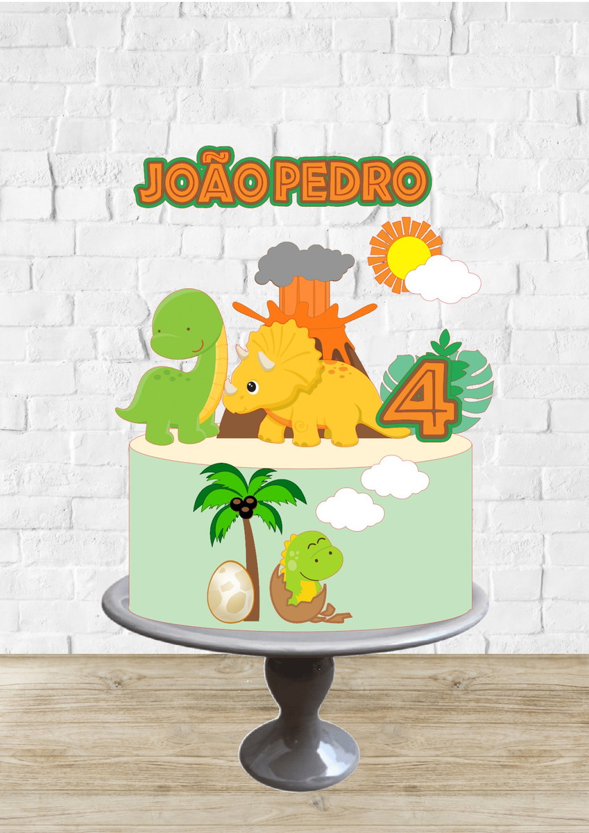 Arquivo de Corte Topo de Bolo Dinossauro Baby