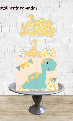 Arquivo de Corte Topo de Bolo Dinossauro Baby Camadas