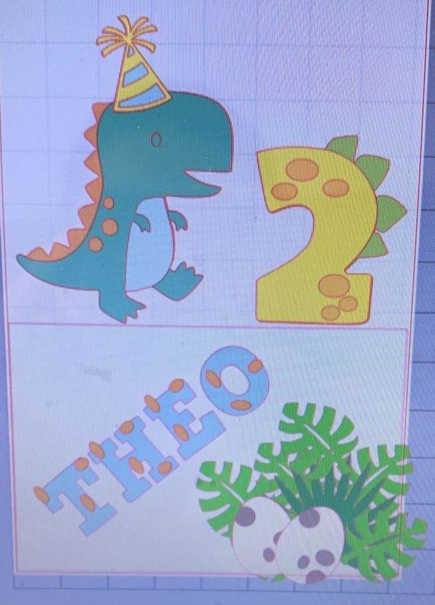 ARQUIVO DE CORTE TOPO DE BOLO Dinossauro baby - Imagem 2
