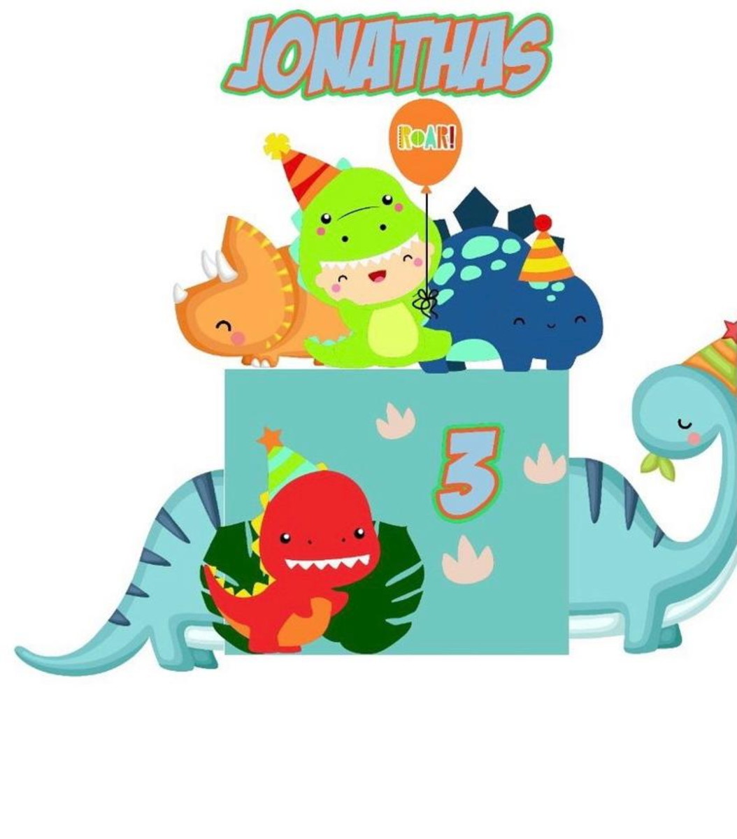 ARQUIVO DE CORTE TOPO DE BOLO Dinossauro baby
