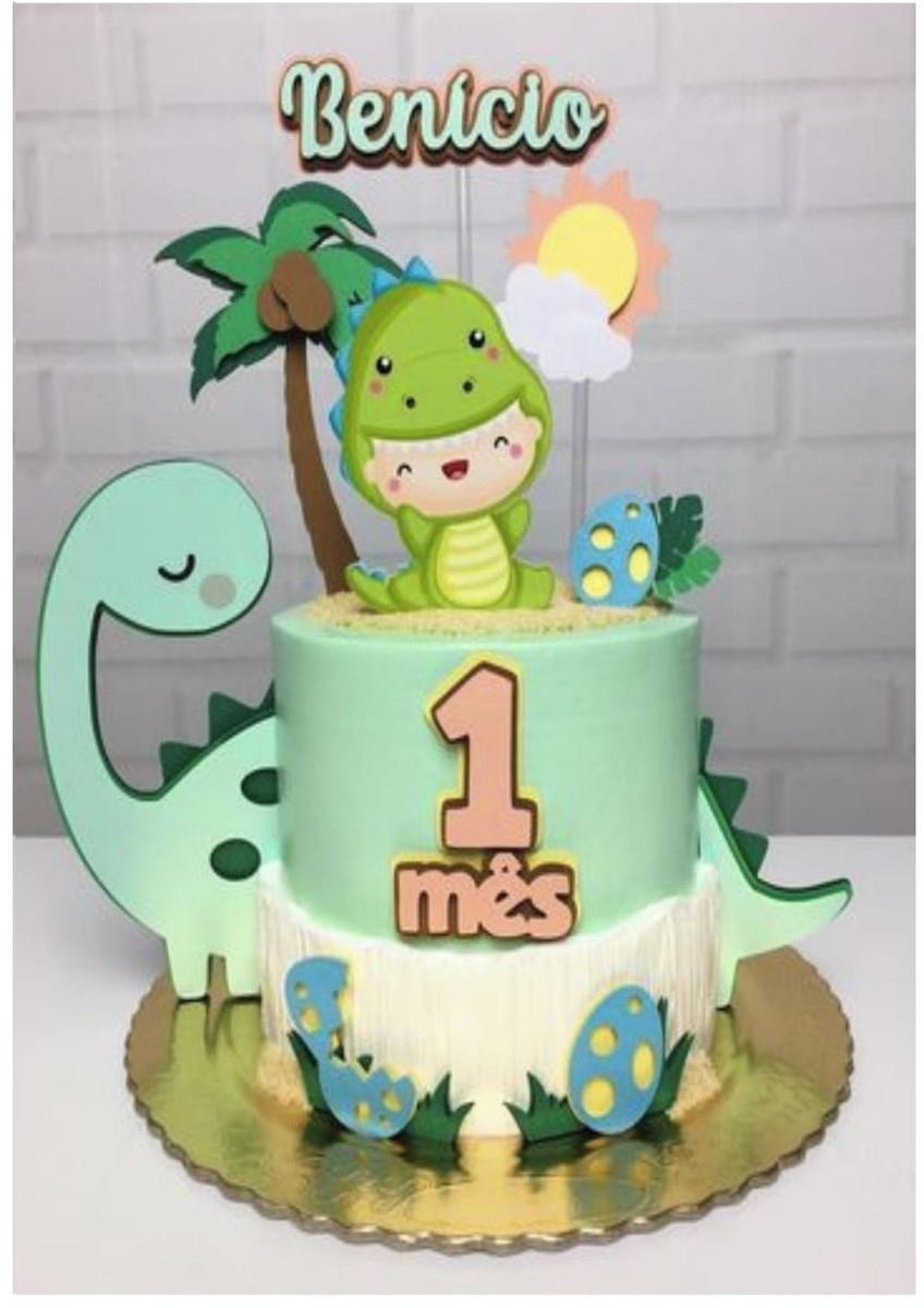 ARQUIVO DE CORTE TOPO DE BOLO Dinossauro baby - Imagem 2