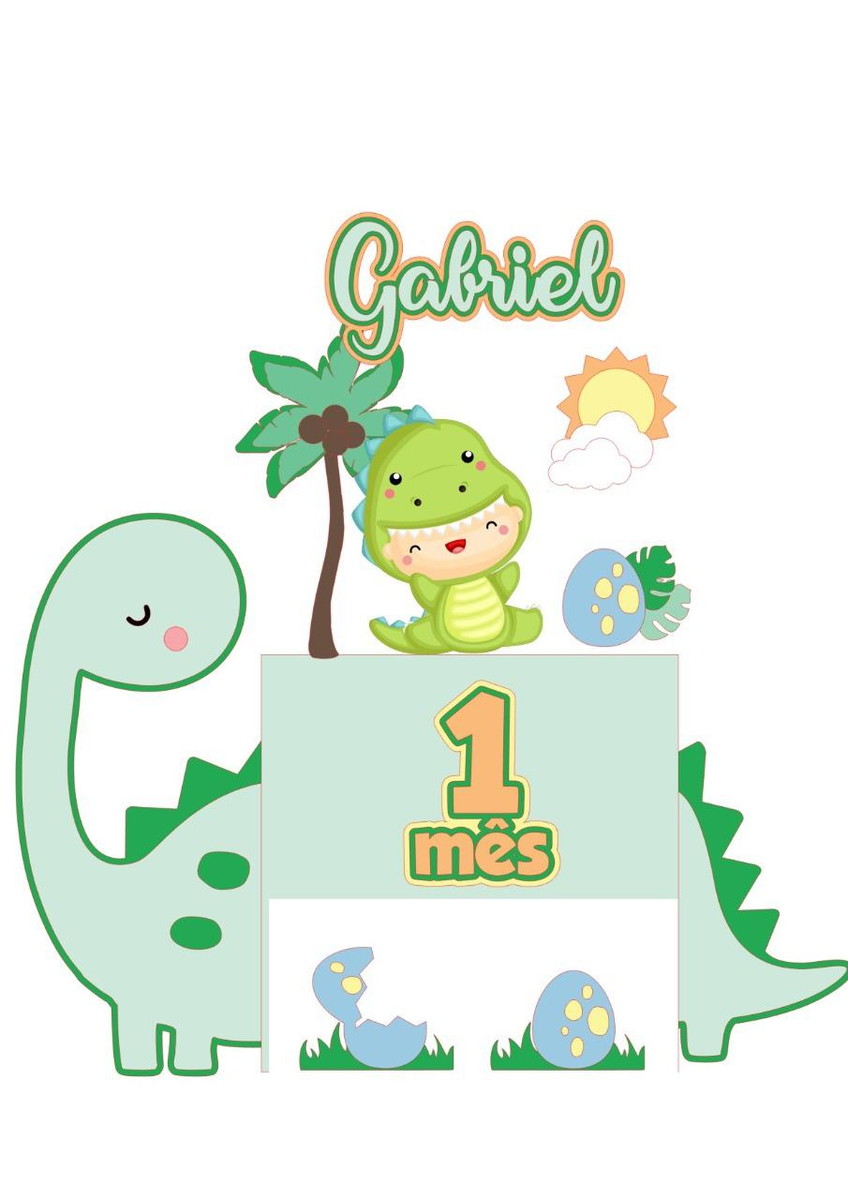 ARQUIVO DE CORTE TOPO DE BOLO Dinossauro baby