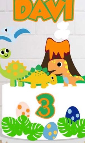Arquivo de Corte Topo de Bolo Dinossauro Baby