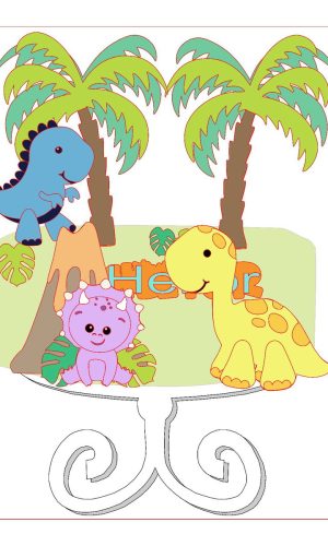 Arquivo de Corte Topo de Bolo Dinossauro Baby *Studio