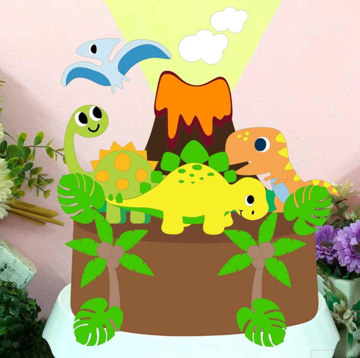 Arquivo de Corte Topo de Bolo Dinossauro Baby *Studio - Imagem 4