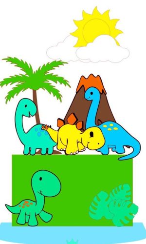 Arquivo de Corte Topo de Bolo Dinossauro Baby *Studio