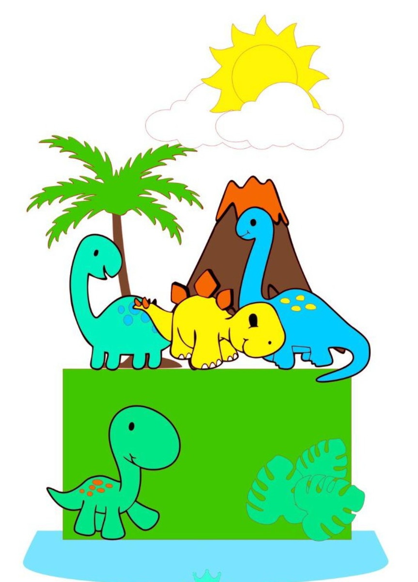 Arquivo de Corte Topo de Bolo Dinossauro Baby *Studio