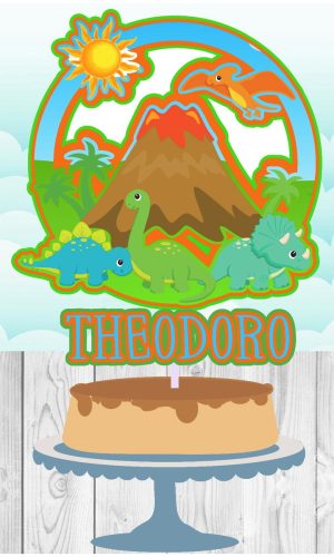 10 Arquivo Por R$ 10,00 Topo de Bolo Digital Dinossauro