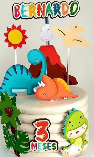 Arquivo de Corte: Topo de Bolo Dinossauro Cute 030