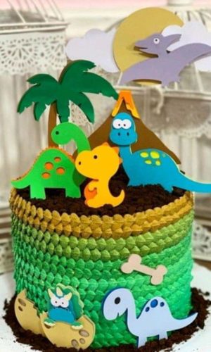 Arquivo de Corte Topo de Bolo Dinossauro Cute Camadas (2639)