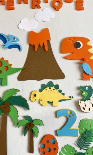Arquivo de Corte Topo de Bolo Dinossauro Cute