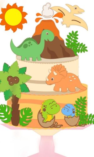 Arquivo de Corte Topo de Bolo Dinossauro Dino #14151
