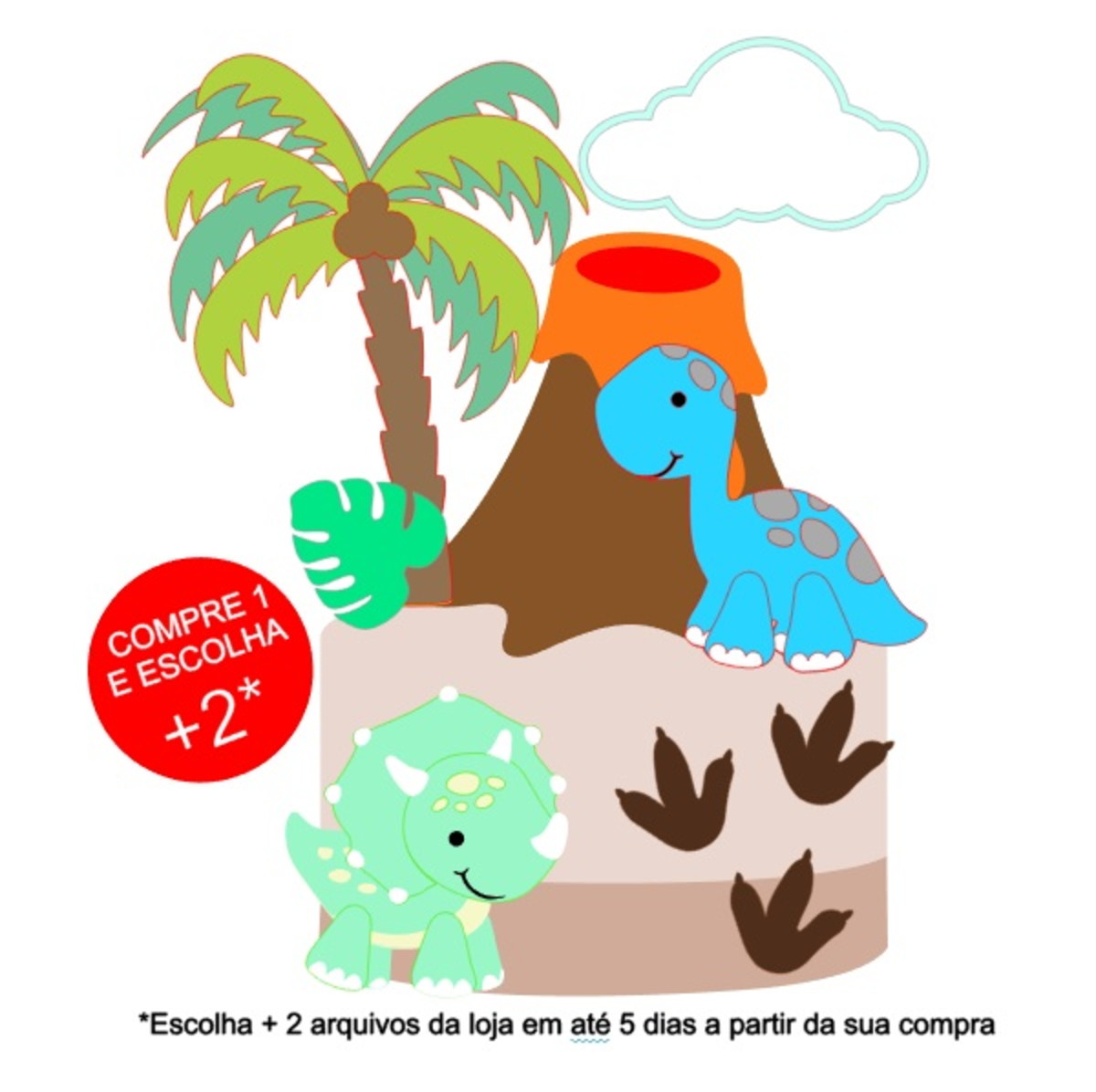 Arquivo de Corte Topo de Bolo Dinossauro