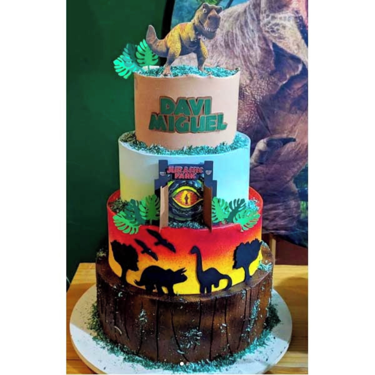Arquivo de Corte Topo de Bolo Dinossauro Jurassic Park
