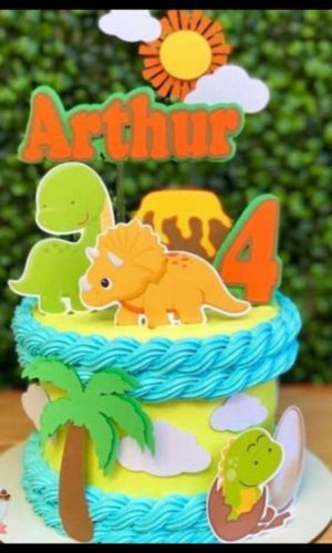Arquivo de Corte Topo de Bolo Dinossauro Studio