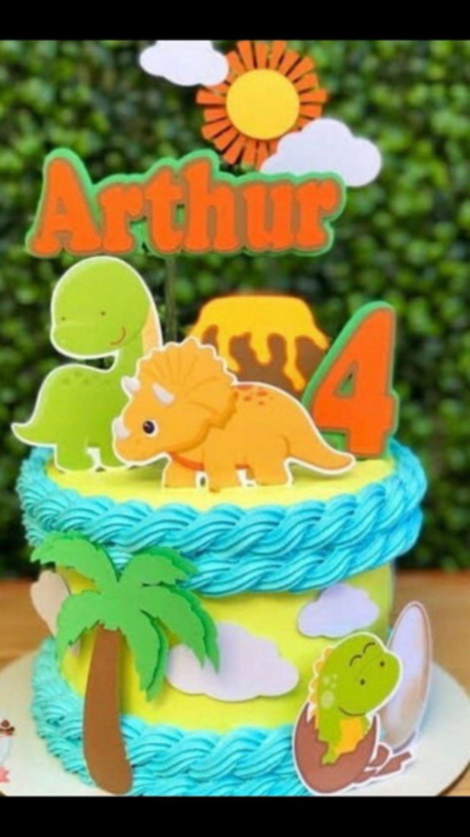 Arquivo de Corte Topo de Bolo Dinossauro Studio