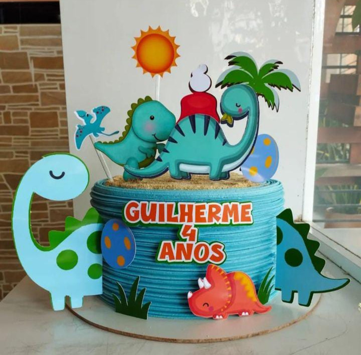 Arquivo de Corte Topo de Bolo Dinossauro Studio+brinde