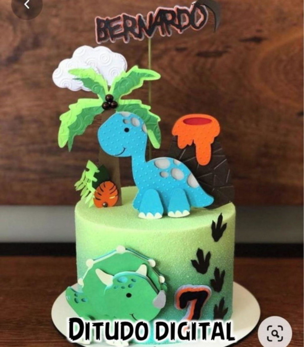 Arquivo de Corte Topo de Bolo Dinossauro Studio