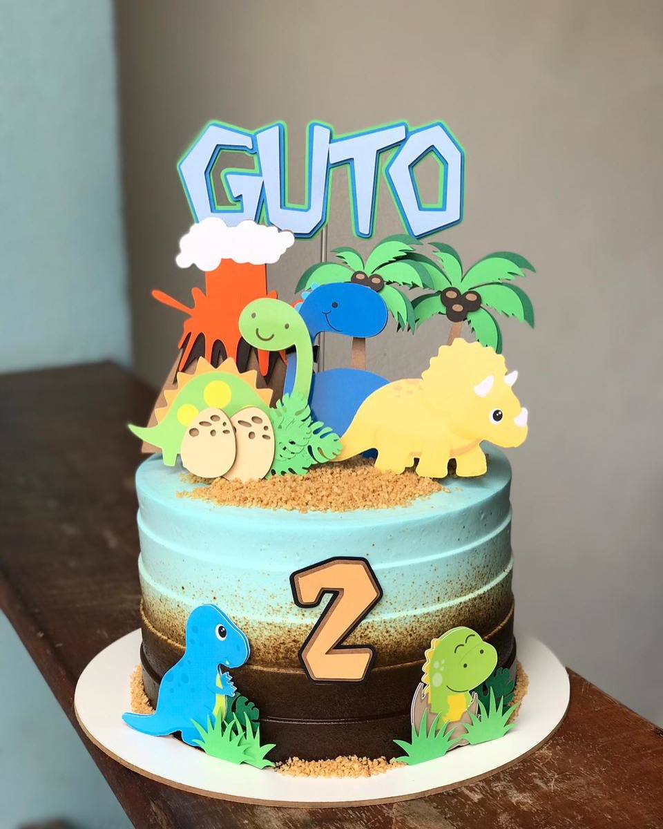 Arquivo de Corte Topo de Bolo Dinossauro