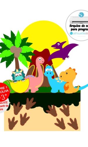 Arquivo de corte Topo de Bolo Dinossauros 1