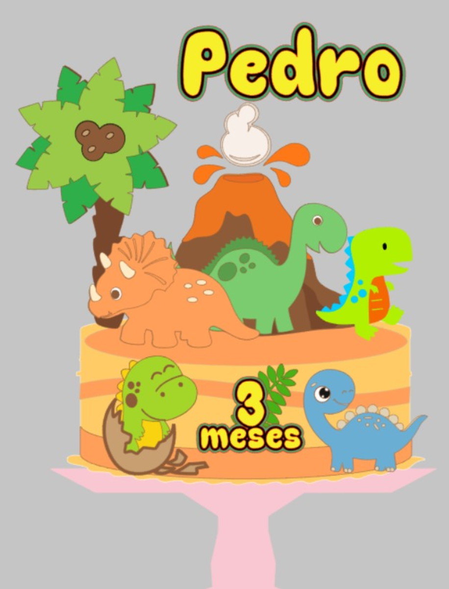 Arquivo de Corte Topo de Bolo Dinossauros Baby