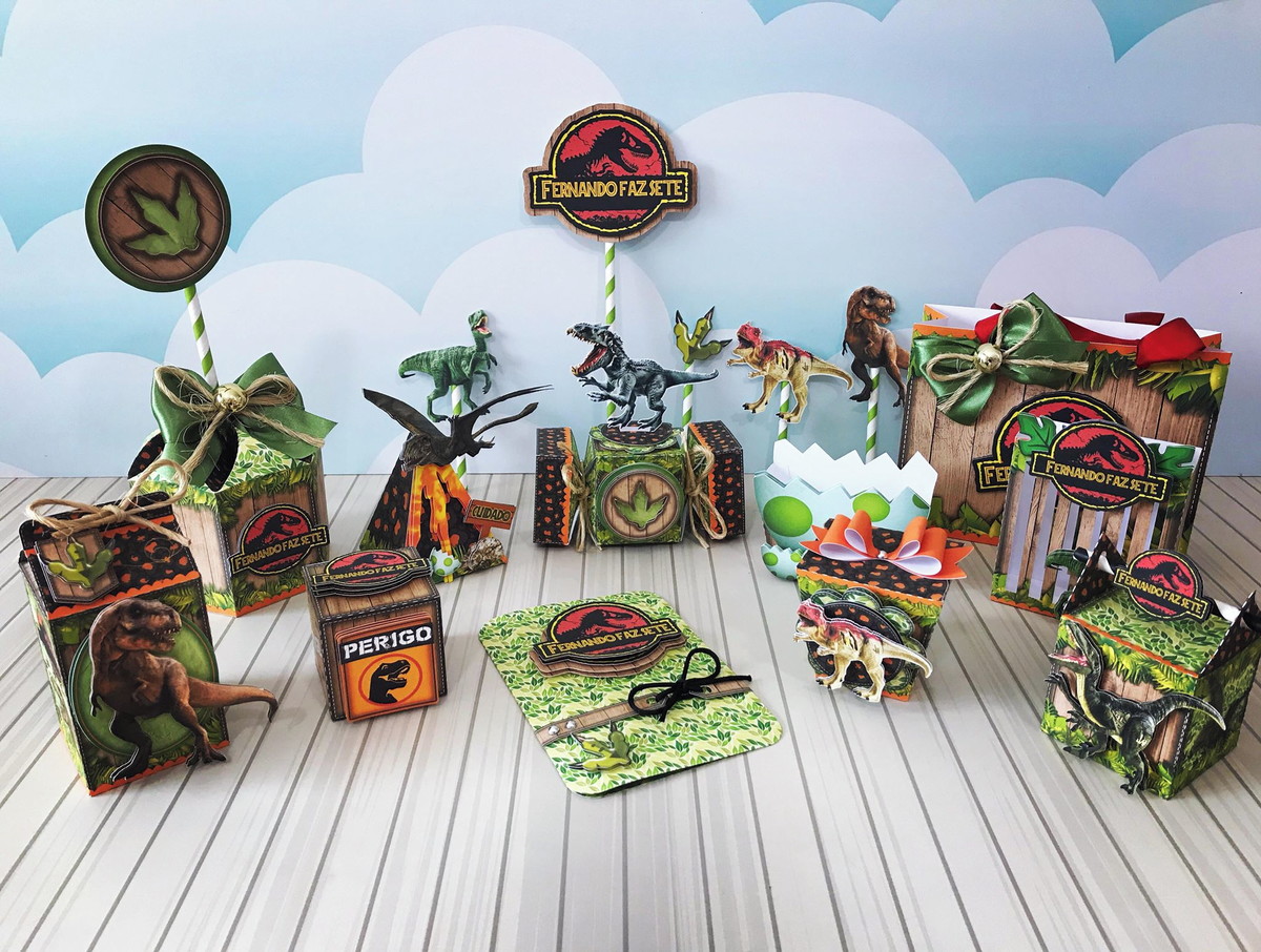 Arquivo de Corte Topo de Bolo Dinossauros + KIT JURASSIC - Imagem 2