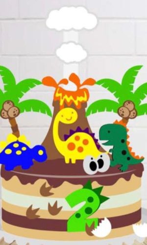 Arquivo de Corte Topo de Bolo Dinossauros