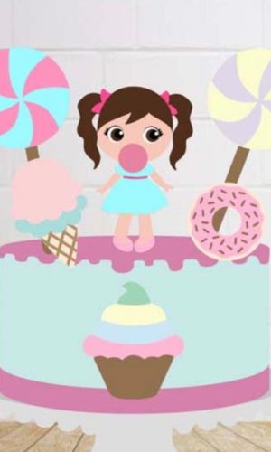 Arquivo de Corte Topo de Bolo Doce Menina 2