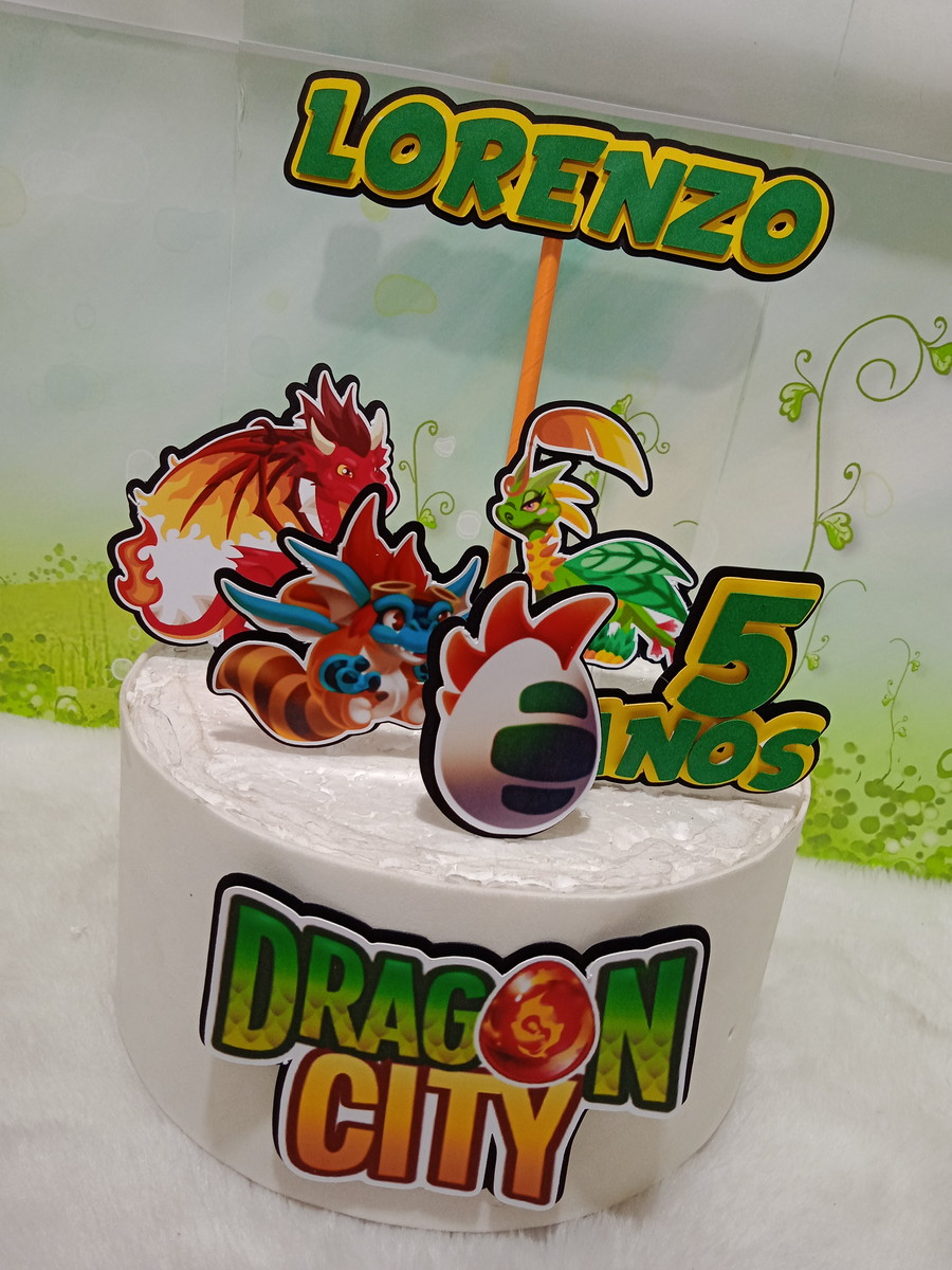 Arquivo de Corte Topo de Bolo Dragon City 01 (studio) - Imagem 3