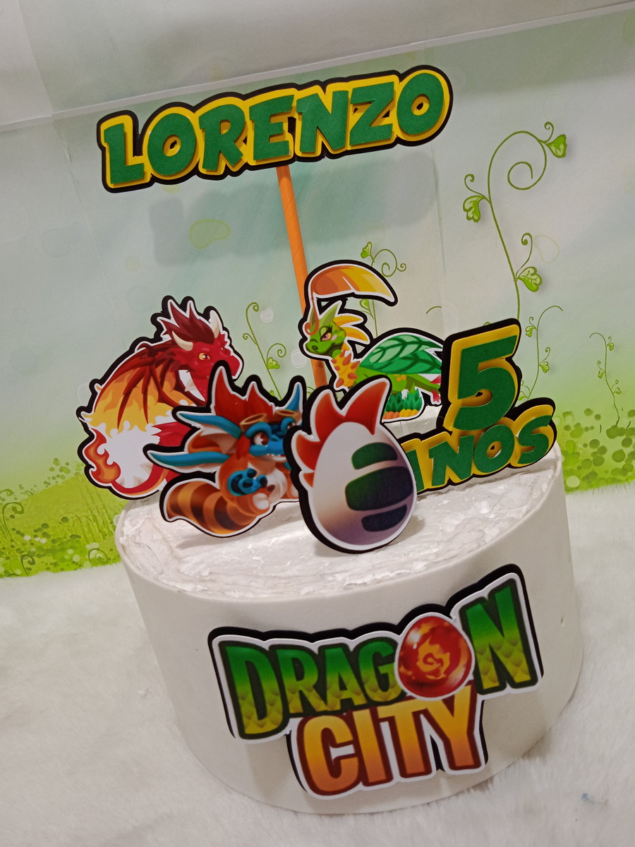 Arquivo de Corte Topo de Bolo Dragon City 01 (studio) - Imagem 4