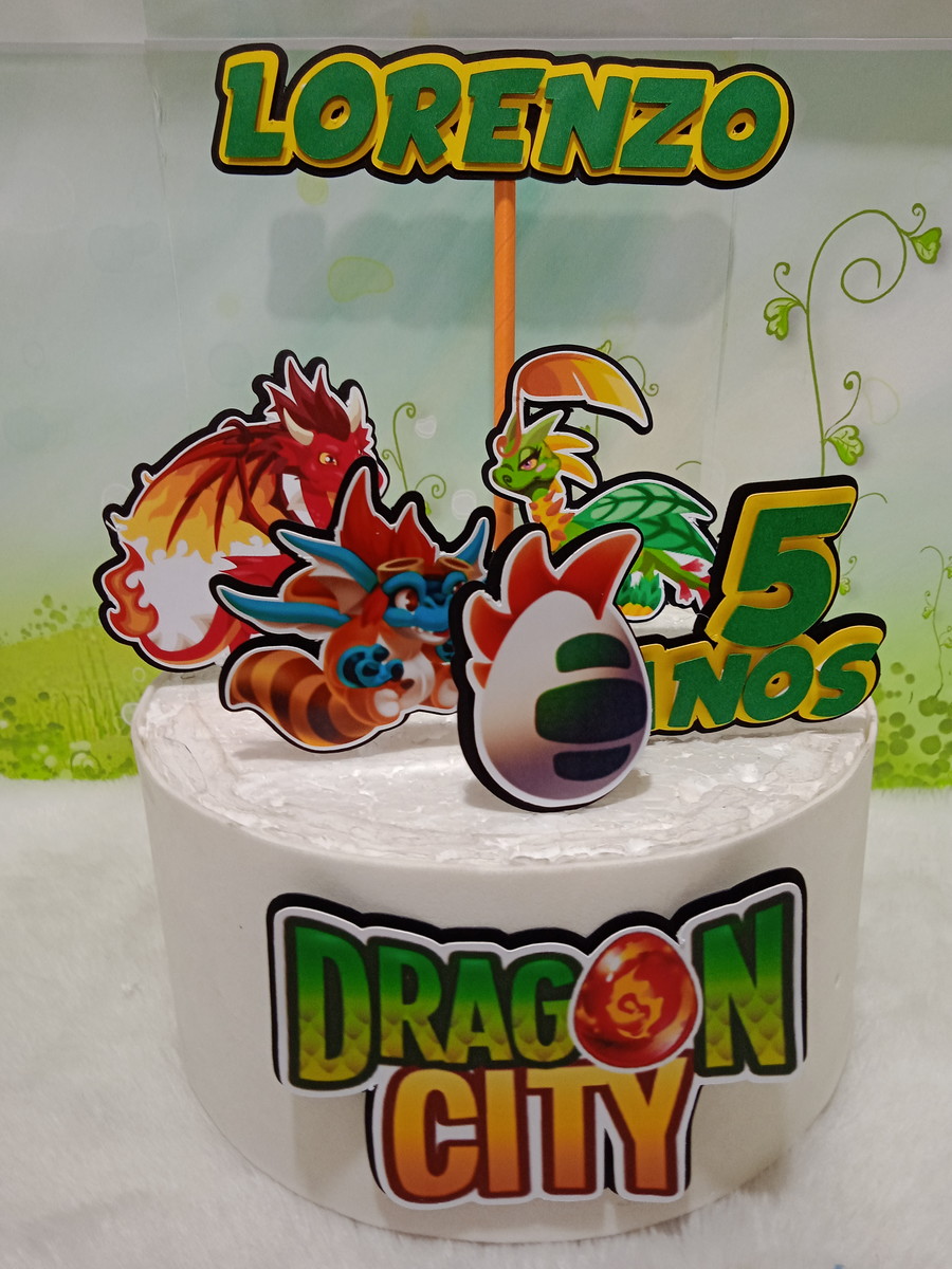 Arquivo de Corte Topo de Bolo Dragon City 01 (studio) - Imagem 2
