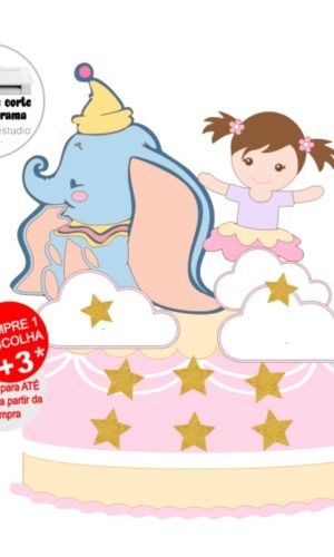Arquivo de Corte Topo de Bolo Dumbo e Menina