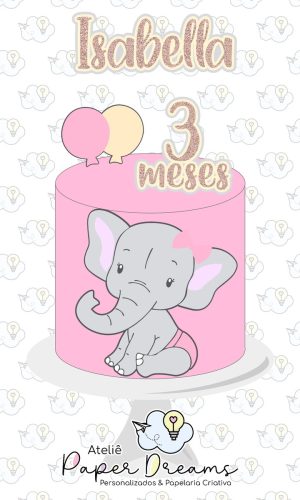 Arquivo de Corte Topo de Bolo - Elefante Baby 1