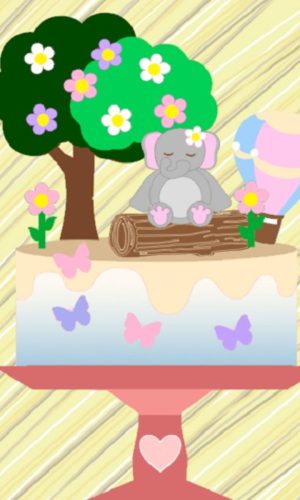 Arquivo De Corte Topo De Bolo Elefante E Balão - Camadas -