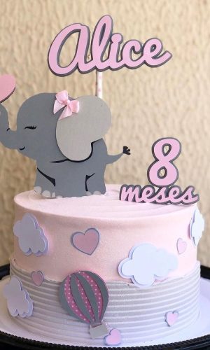 Arquivo de Corte - Topo de Bolo Elefante Menina