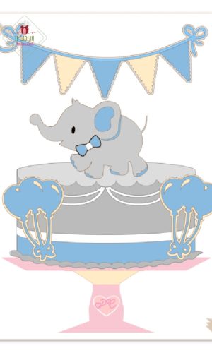 Arquivo de Corte Topo de Bolo Elefante menino Studio