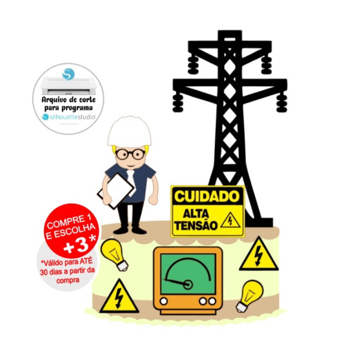 Arquivo de Corte Topo de Bolo Eletricista