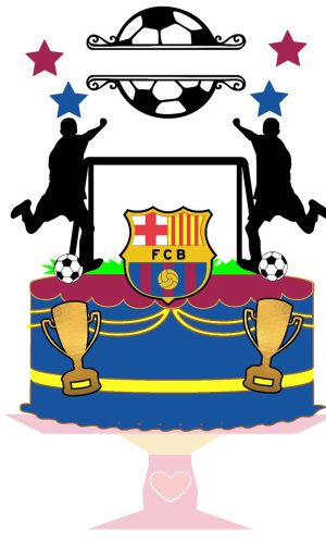 ARQUIVO DE CORTE TOPO DE BOLO EM CAMADAS BARCELONA FUTEBOL
