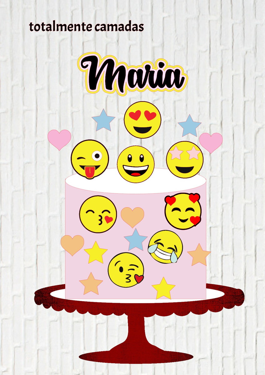 Arquivo de Corte Topo de Bolo Emoji Camadas