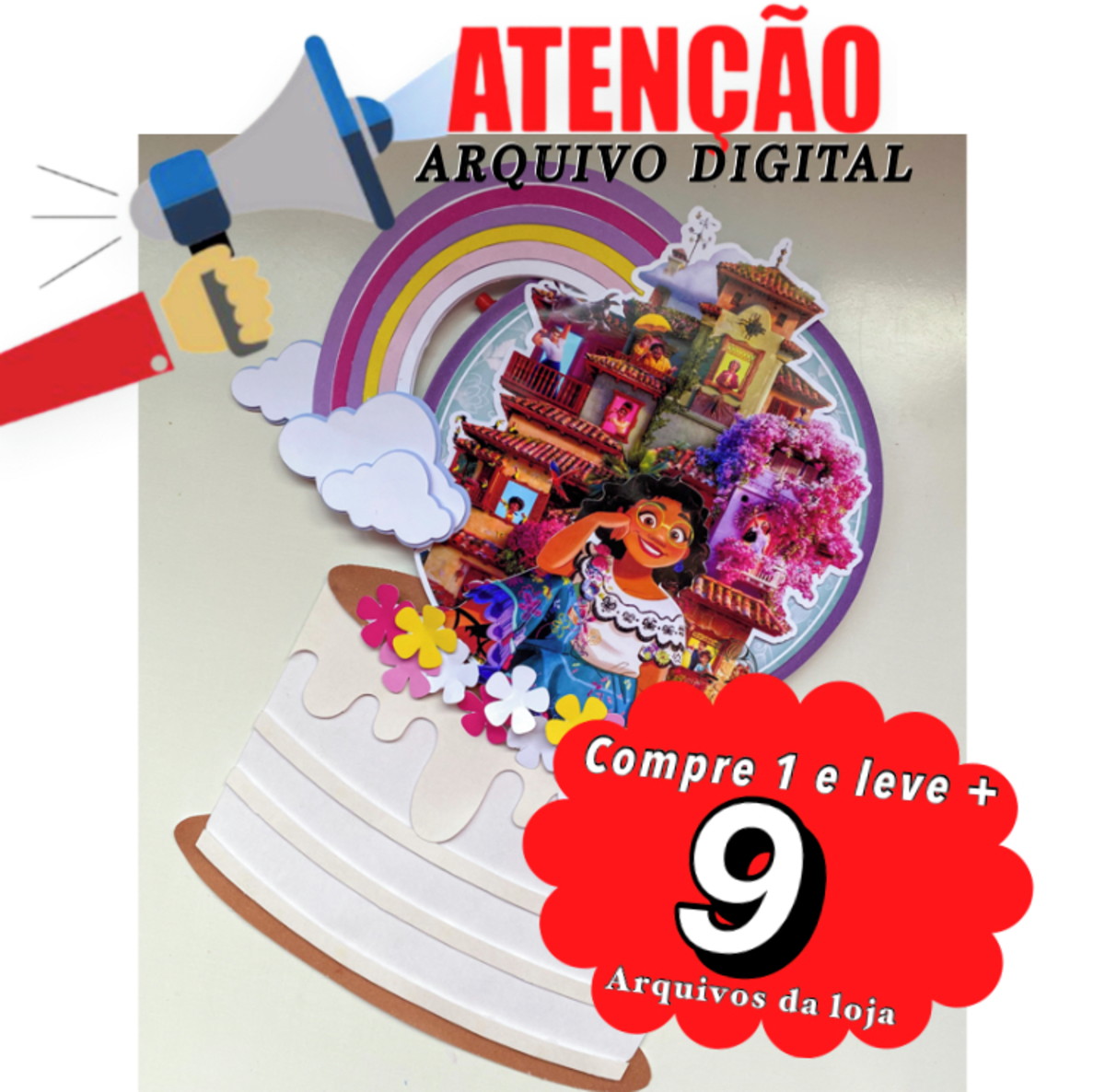 ARQUIVO DE CORTE TOPO DE BOLO - Encanto Topo 002