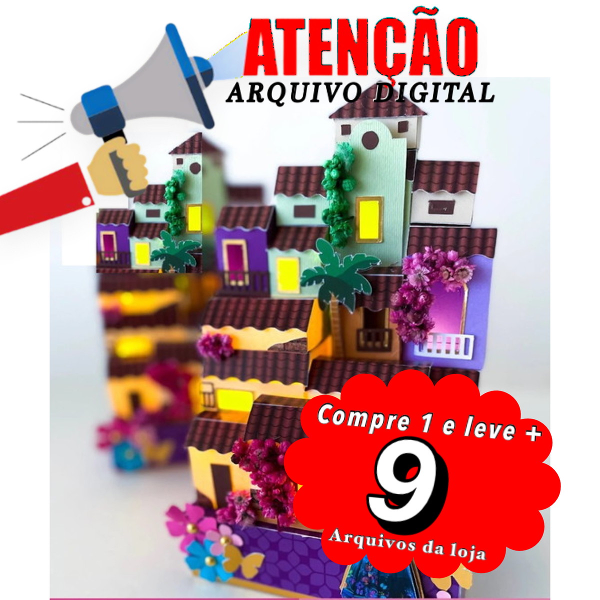 Arquivo de Corte Topo de Bolo Encanto Casa 3d