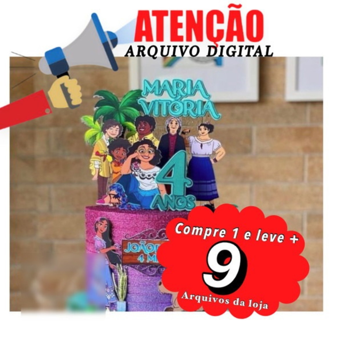 ARQUIVO DE CORTE TOPO DE BOLO - Encanto Topo 003