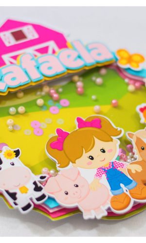 Arquivo de Corte Topo de Bolo Fazendinha Menina Shaker