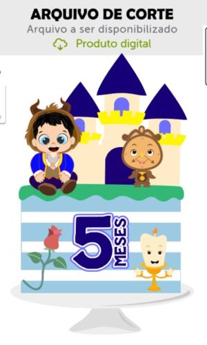 Arquivo de Corte Topo de Bolo Fera Bebê